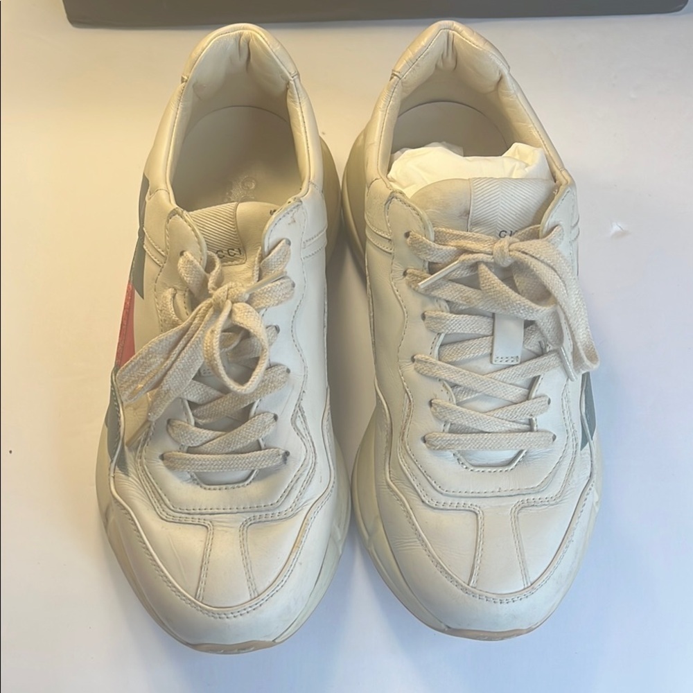 Gucci Cream and Red Rhyton Sneakers men size 6, fits women size 10 - Picture 10 of 12